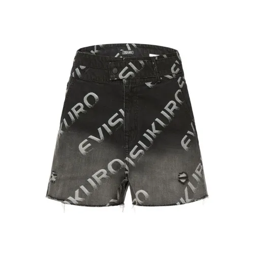 EVISU Черные Женские Джинсовые Шорты