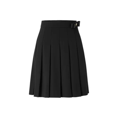 JZ. ANNAKRO Повседневные короткие юбки Женские Без рисунка Черный