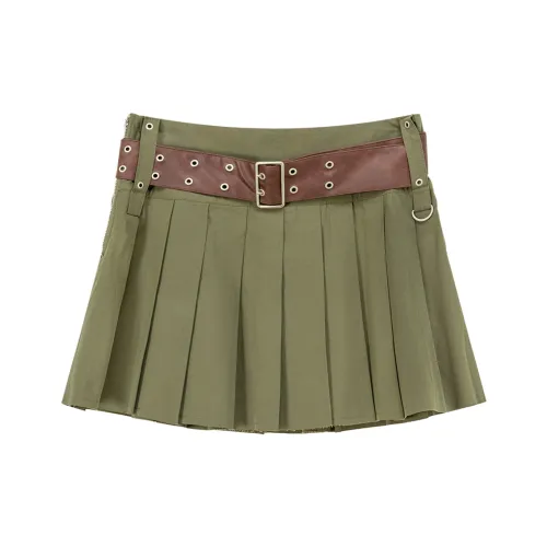 NO ONE ELSE Армейский зеленый Женские Повседневные короткие юбки