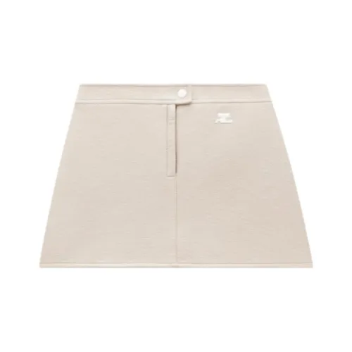 COURREGES Повседневные короткие юбки Женские Серый Белый