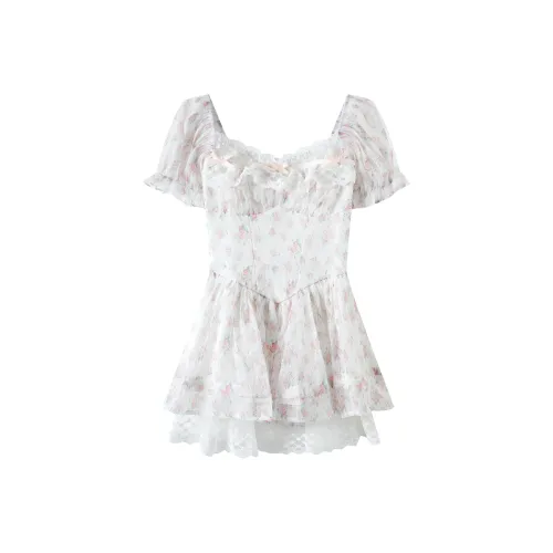 ZCDECO Короткий рукав Платье Женское Розовое