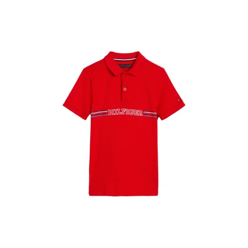 Tommy Hilfiger Поло Track Stripe Pique Red Baby