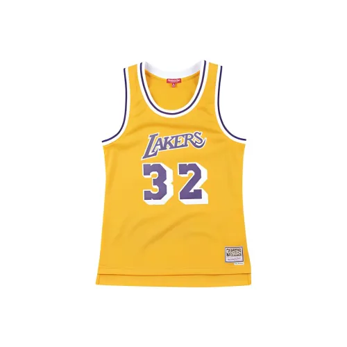 MITCHELL NESS Баскетбольная Джерси SW Фанатская версия 84 95 Season Лейкерс Джонсон Размер 32 Домашняя Женская Желтая