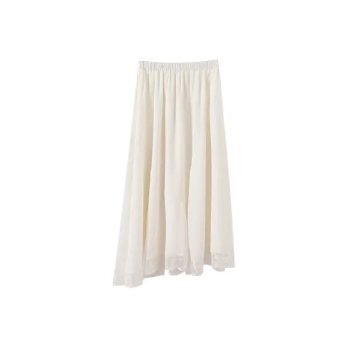 YUMOMO STAR Молочно-белый Женские Повседневные Длинные Юбки