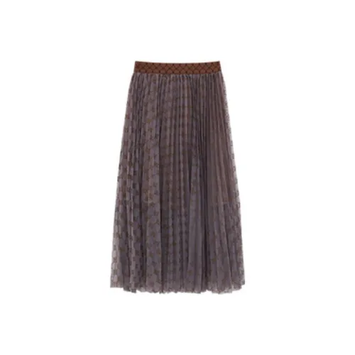 LULUALWAYS Кофе Женские Повседневные Длинные Юбки