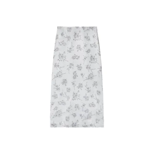 CLUB MONACO Повседневный Длинный Юбка Женские Черный Белый