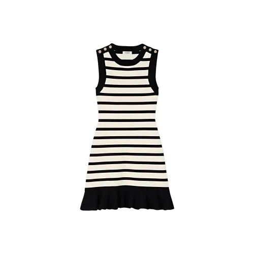 Sandro Без рукавов Платье Женское Черно-Белое