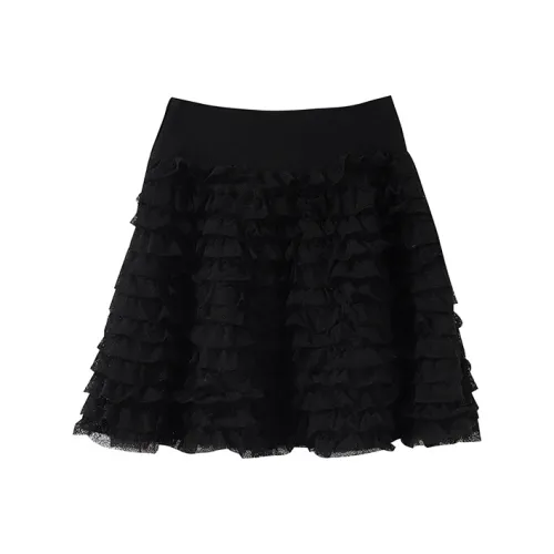 YUMOMO STAR Лебедь Черный Женские Повседневные Короткие Юбки