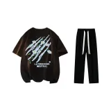 Комплект одежды (Черная футболка + Черные повседневные штаны)