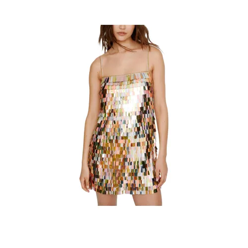 NASTY GAL Украшенное платье с блестками Mini платье Slip платье Женское Бронза