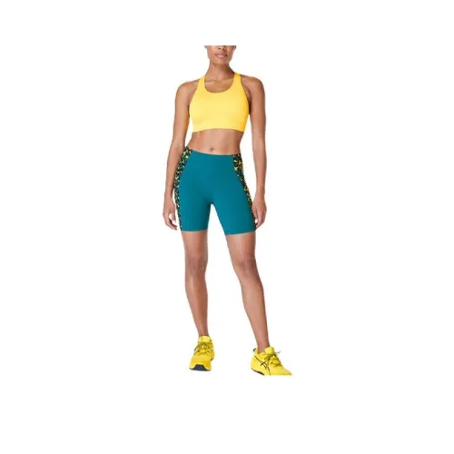Sweaty Betty Power6 Inches Спортивные шорты Женские Пиксель Леопардовый принт On Синий Фон