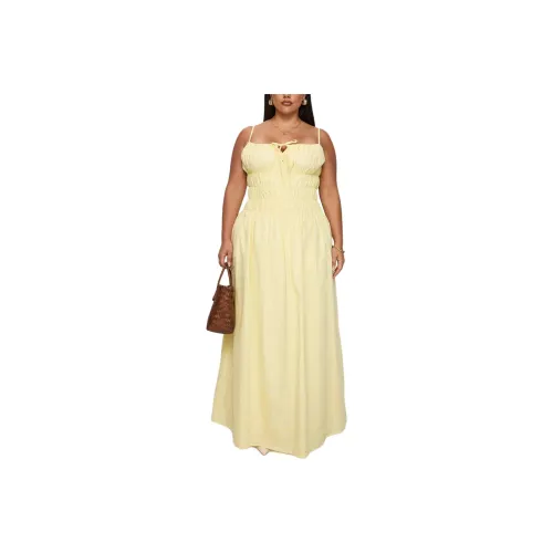 PRINCESS POLLY Loralei Shirred Maxi Dress Slip Платье Женские Желтый Желтый