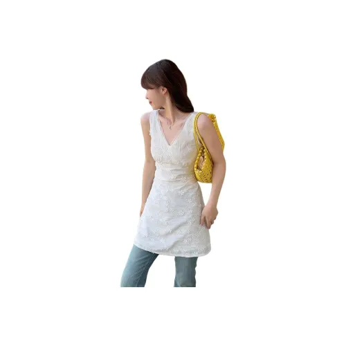 ZCDECO Без рукавов Платье Женское Белое Черное