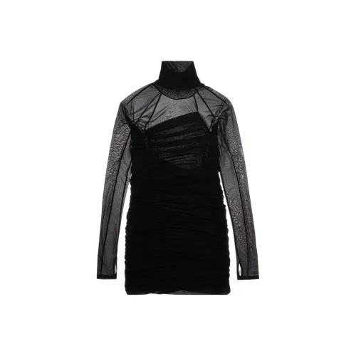 Helmut Lang Длинное платье с длинными рукавами женское черное