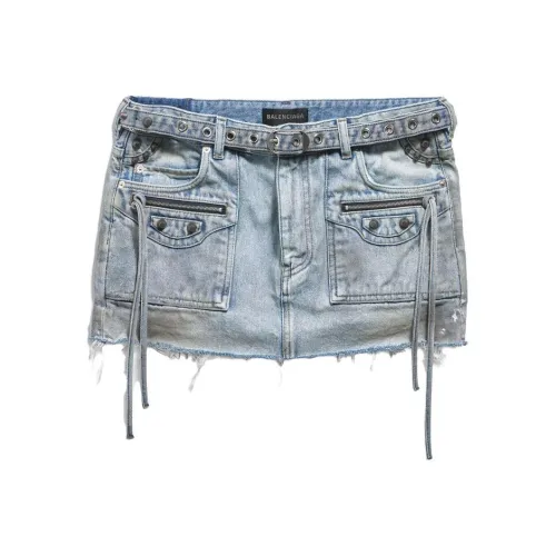 Balenciaga Джинсовые короткие юбки Обычный крой Женские Синий