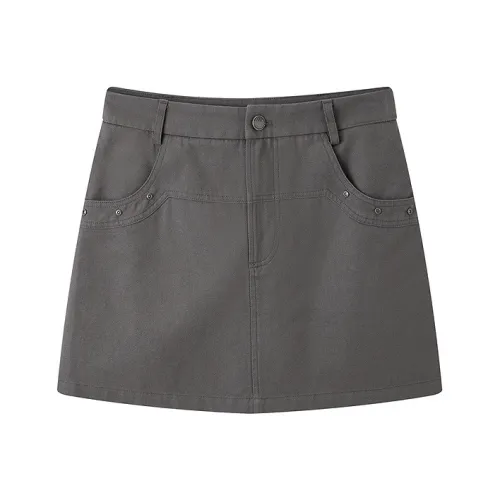 LEDIN Серый Женские Повседневные Короткие Юбки