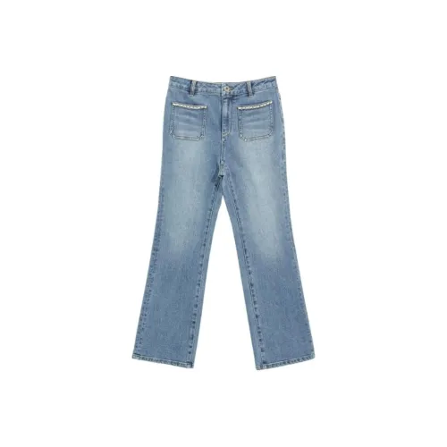 BEBE FW24 Джинсы Женские Деним Синий