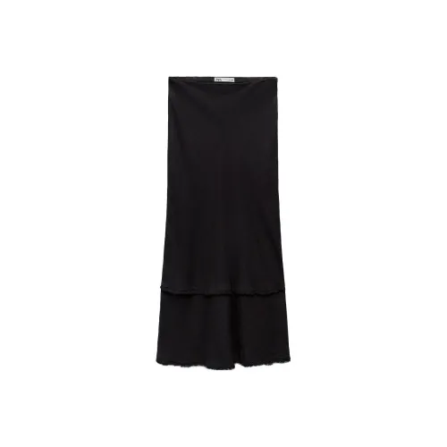 ZARA Темно-серые Женские Повседневные Длинные Юбки