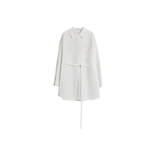 Elle Белое Женское Длинное Платье с Рукавами