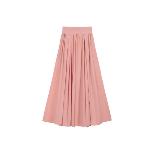 PZGE Повседневный Длинный Юбка Женская Оранжевая Розовая