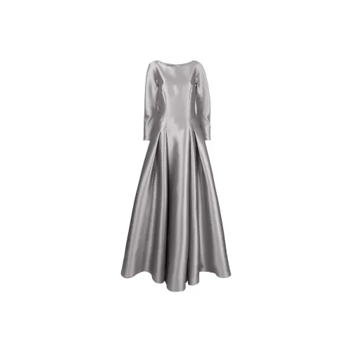 ALBERTA FERRETTI Длинное платье с длинными рукавами цвет женский серебряный