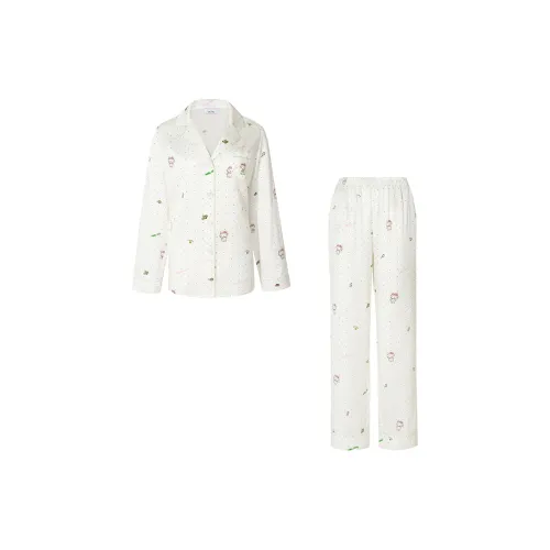 SILKY MIRACLE Пижамный комплект женский светло-зеленый в горошек