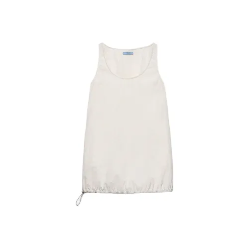 PRADA SS25 Весенне-летняя женская коллекция одежды Без рукавов Платье Women's White