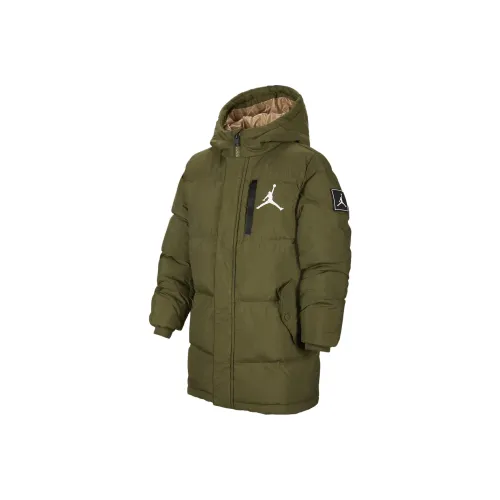 Джордан Пуховик Midlength Холст Оливково-зеленый Детский