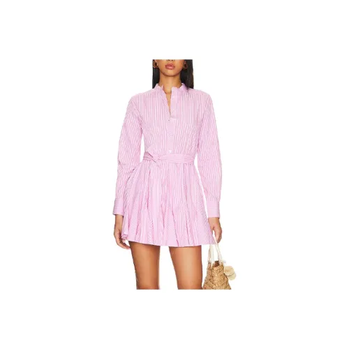 STEVE MADDEN Длинное платье с длинными рукавами женское розовое