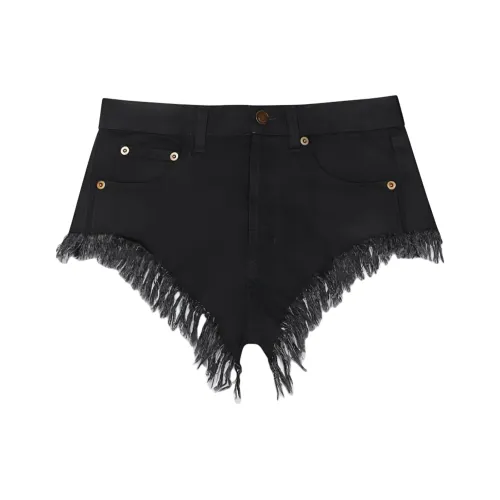 SAINT LAURENT Черные Женские Джинсовые Шорты