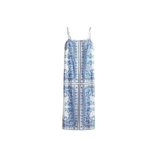 H&M Белый/синий Цветочный Женские Слиплатья