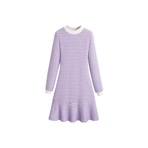 Silky Queen Длинное платье с длинными рукавами женское фиолетовое