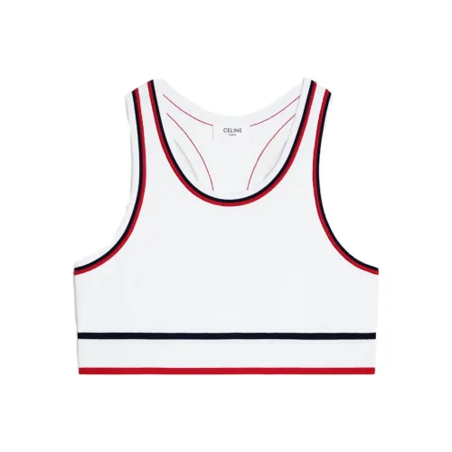 CELINE Белые Женские Спортивные Майки Без Рукавов