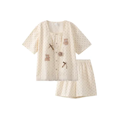 X QINGE Абрикос Женские Пижамные Комплекты