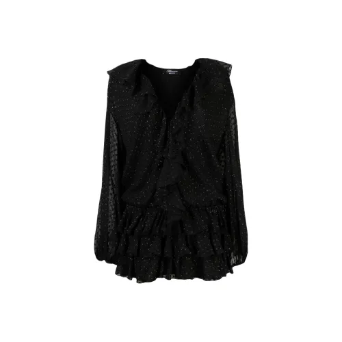 Blumarine Длинное платье с длинными рукавами женское черное