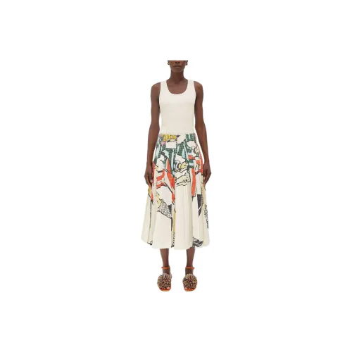 Bottega Veneta Printed Вискоза Pintuck Midi Юбка Повседневные короткие юбки Женские Многоцветный