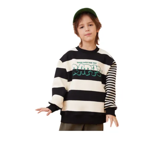 October Mommy Толстовка Черно-белые полосы для детей 3-7 лет