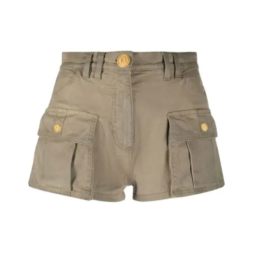 BALMAIN Карго Шорты Женские Коричневые