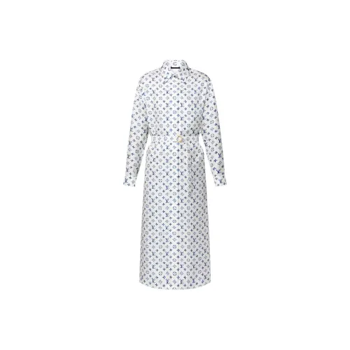 LOUIS VUITTON SS25 Длинное Платье с Длинными Рукавами Женское Белое