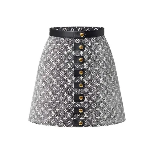 LOUIS VUITTON SS23 Повседневные короткие юбки Женские Серый Черный