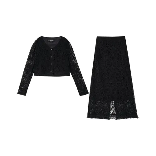 OUNIXUE Комплект с юбкой Женские Черный