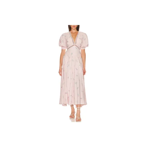 FREE PEOPLE Still In Love Maxi Dress Короткий рукав Платье Женское Розовый Комбо Розовая Комбинация