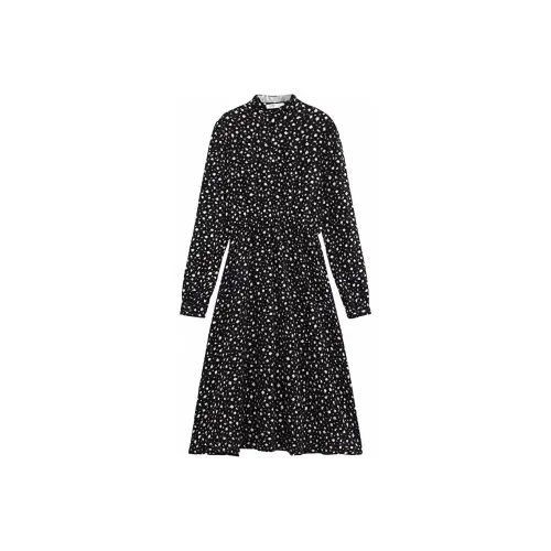 I BELIEVE YOU Длинное платье с длинными рукавами женское черное фиолетовое цветочное