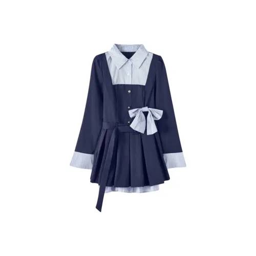 Nooidea Official Длинное платье с длинными рукавами женское темно-синий