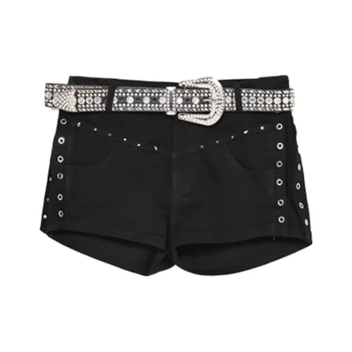 YITOUAGUA Черные Женские Джинсовые Шорты