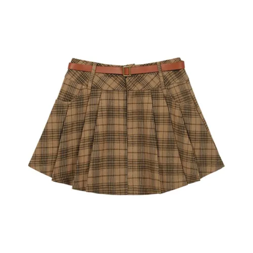 PASSCODIO Повседневные короткие юбки Женские Коричневый