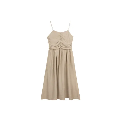 Migu Осенний Residence Q12216 Светлый Кофейный Женские Слип-Платья