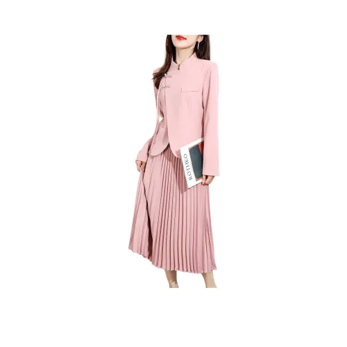 Wbwq Pink Women's Skirt Sets