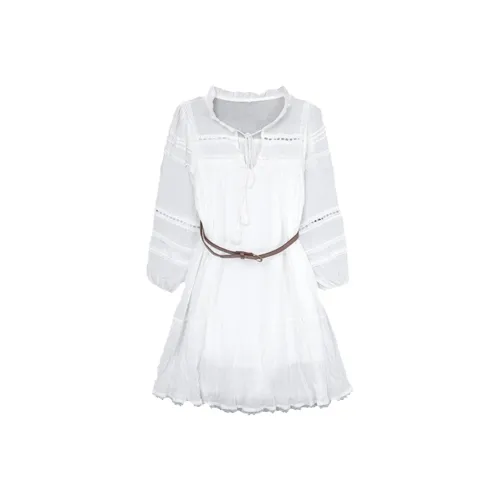 Oddgoods Длинный рукав Платье Женское Белое