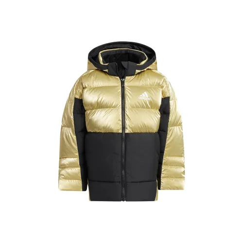 Adidas Пуховик Черный Золото Детский